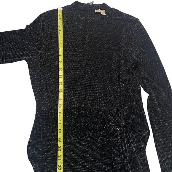 Michael Kors Womens Black and Silver Metallic Sparkle Shimmery Dress Size Medium - Picture 13 of 15